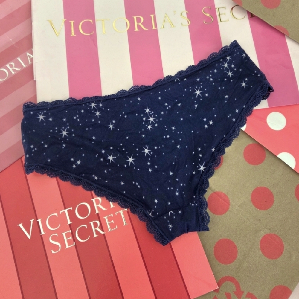 Victoria's Secret Dream Angels Hiphugger Lace Panty Blue NWT Nylon Galaxy Stars - Picture 10 of 11